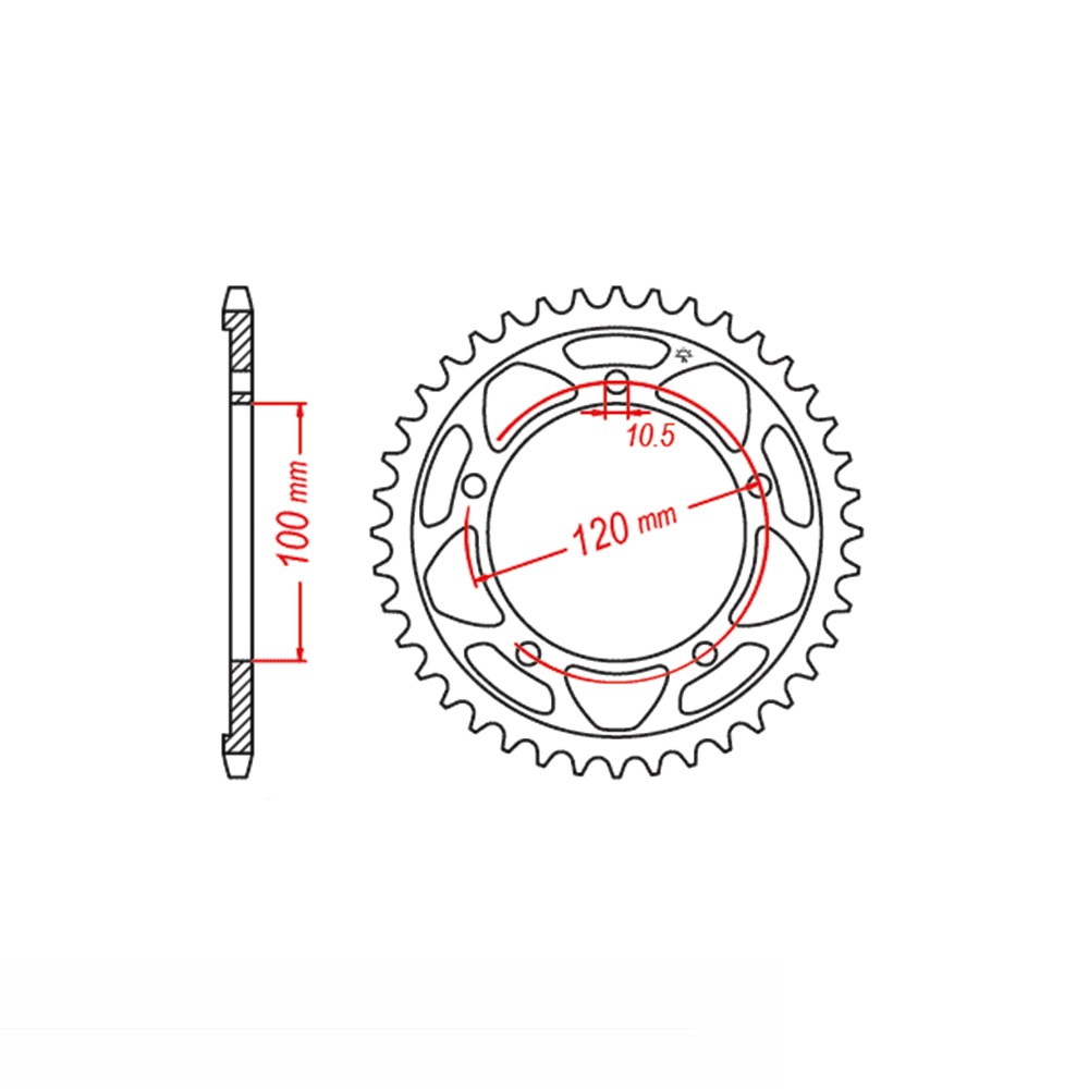 rear sprocket Steel, 40 Teeth, Pitch 525