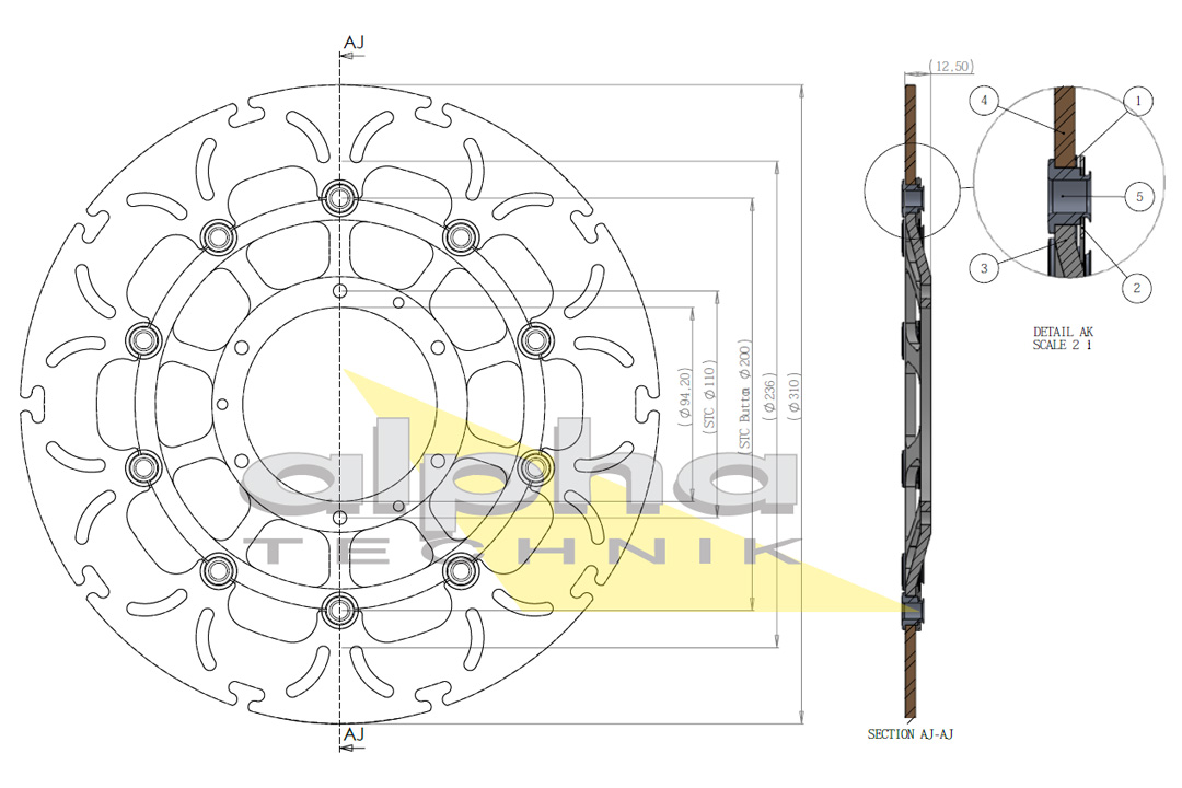 alpha Technik floating brake disc ABD33