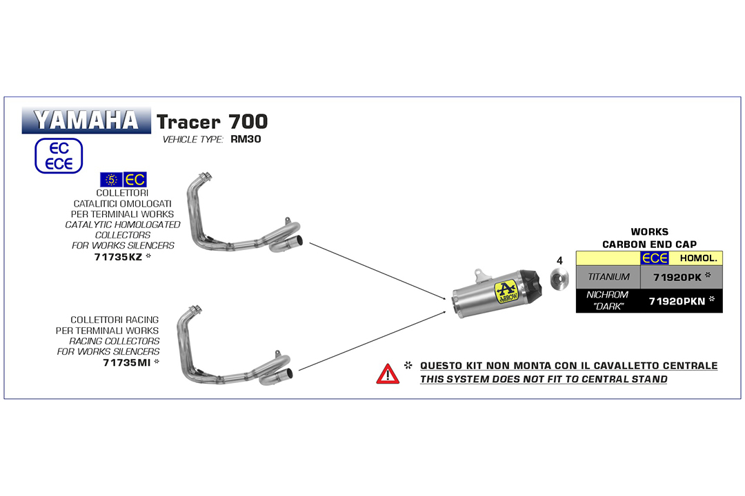 ARROW WORKS Exhaust for Yamaha Tracer 700 / MT-07 2020-, Titanium