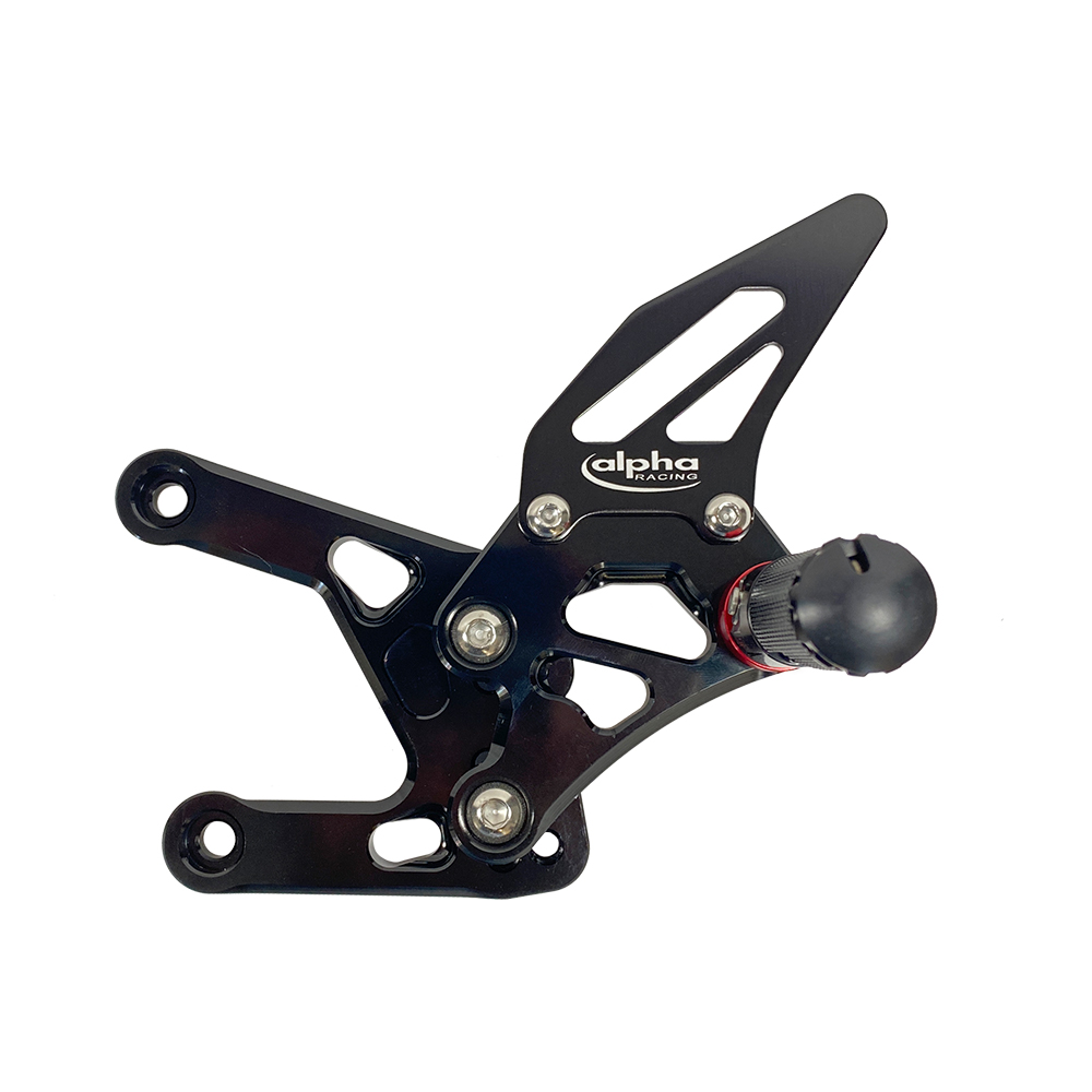 >TRACK< footrest system, black, Yamaha YZF-R1 RN32 2015-2016 / RN49 2017-2019 / RN65 2020- ABE