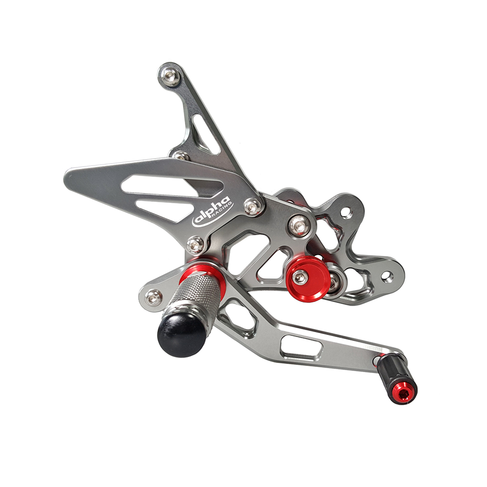 >TRACK< Rearset System, titanium-coloured, Suzuki GSX-R750 2011-2017 with ABE