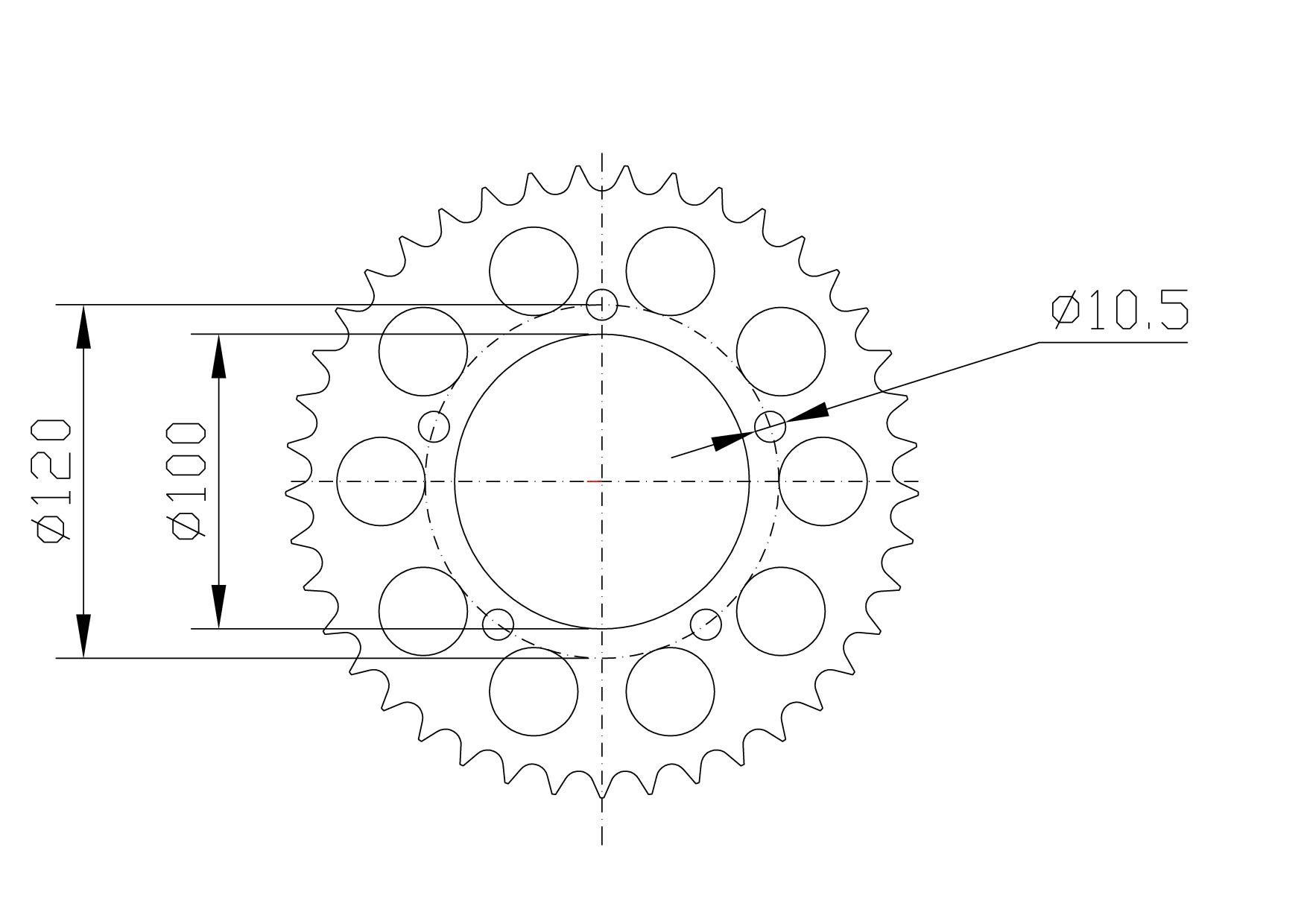 rear sprocket Aluminium, Aprilia Z-46