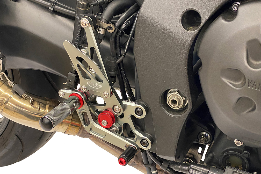 >TRACK< Rearset System, titanium coloured, Yamaha FZ1 (Fazer) 2006-2015 / FZ8 (Fazer) 2010-2013 ABE