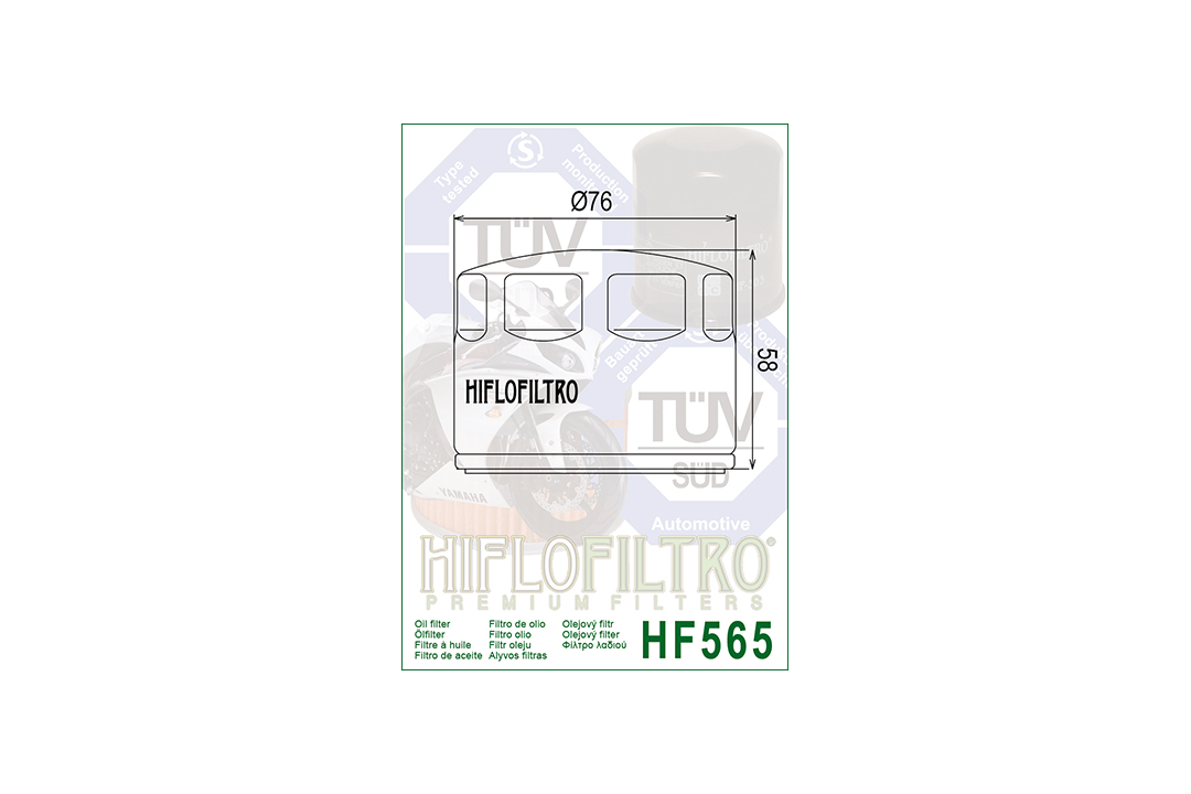 HIFLO oil filter HF565 for various Aprilia / Gilera / Moto Guzzi models