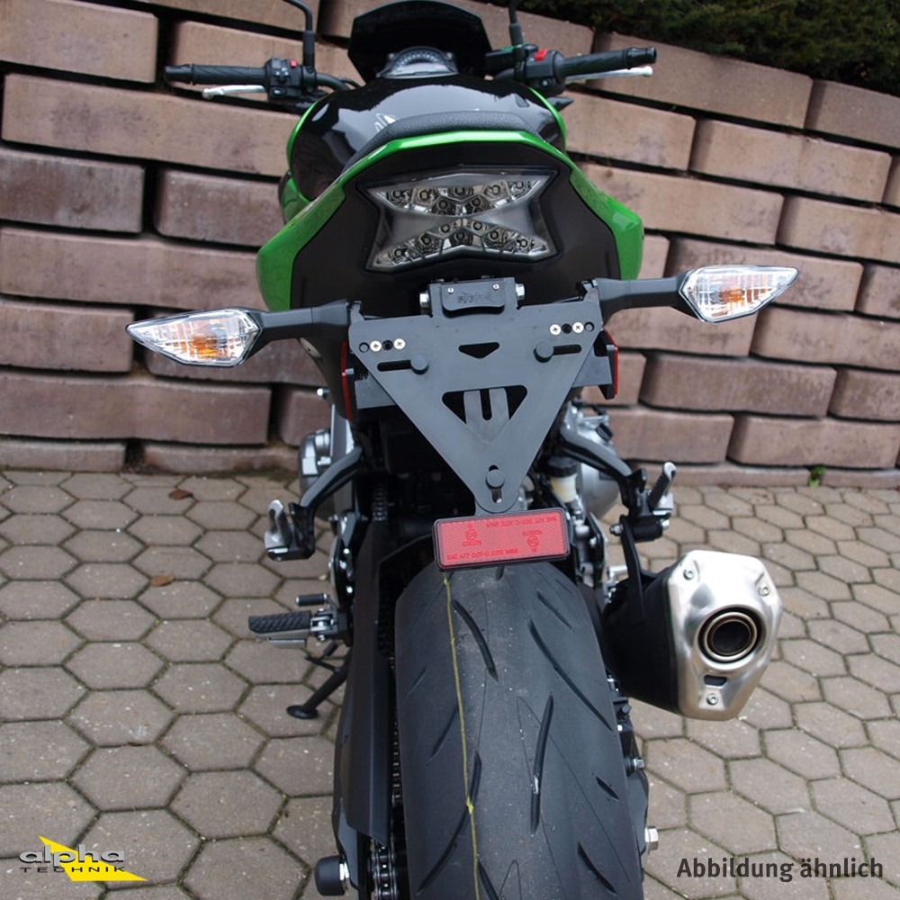 alpha Technik License Plate Holder Kawasaki Z900 ABS; Type ZR900B; Model Year 2017-