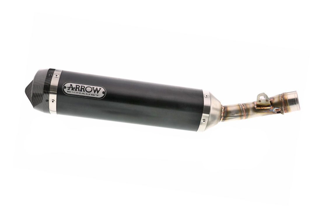 ARROW DARK THUNDER Exhaust for Yamaha MT125 2014-, Black Aluminium with Carbon End Cap (Only with ARROW Header)