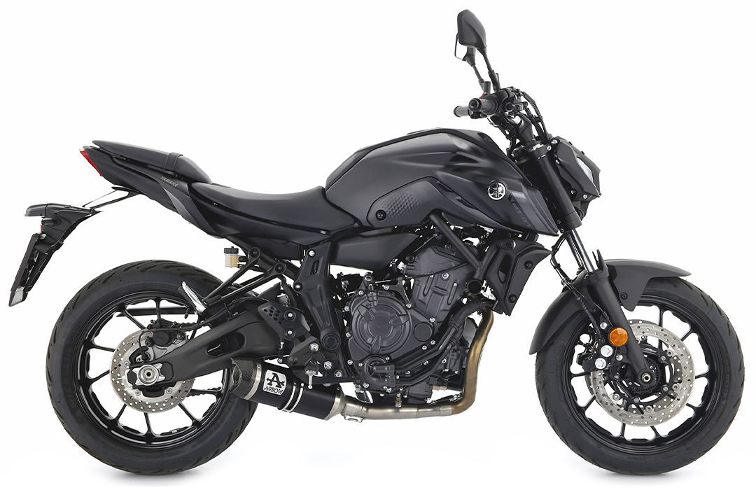 ARROW DARK THUNDER Aluminium Exhaust with Carbon End Cap for Yamaha MT-07 2021-