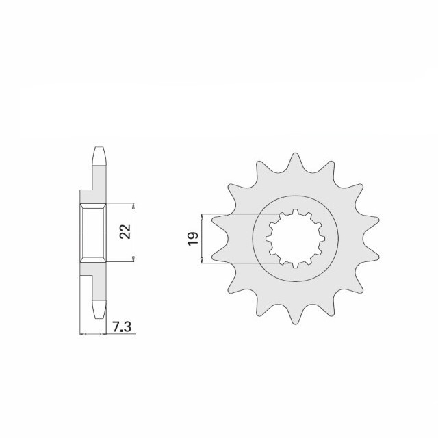 Front Sprocket, 14 Teeth, Pitch 520