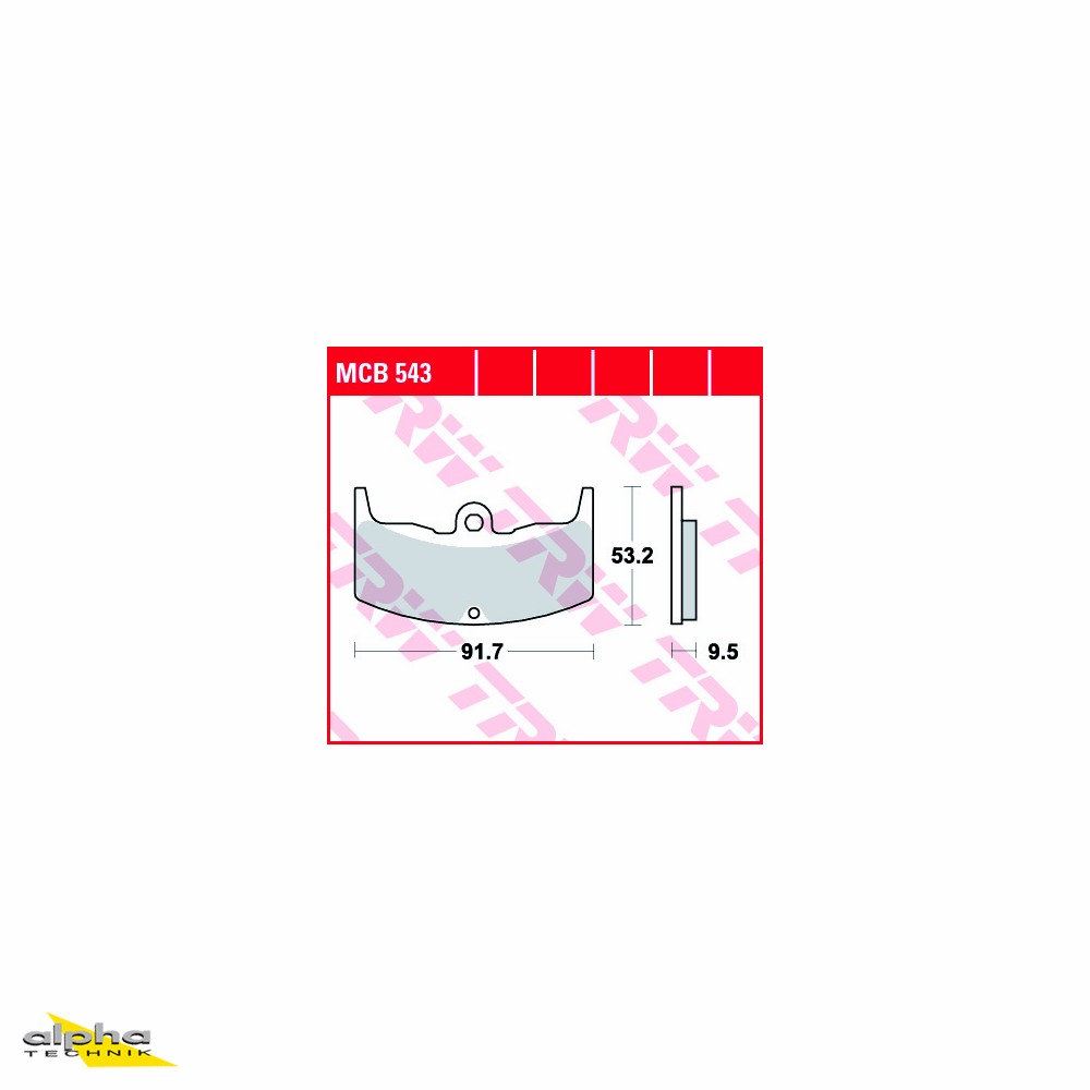 TRW LUCAS brake pad pad set organic MCB543LF, front with ABE