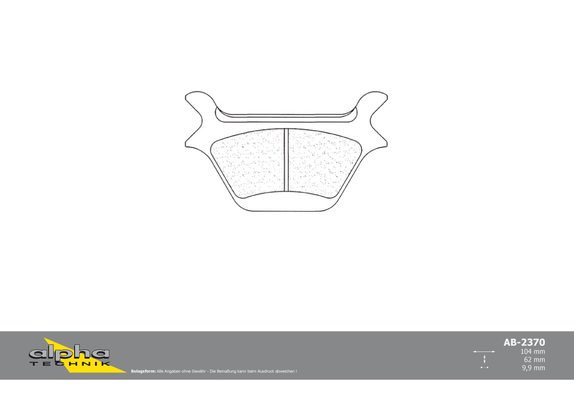 alpha Technik brake pad front with ABE