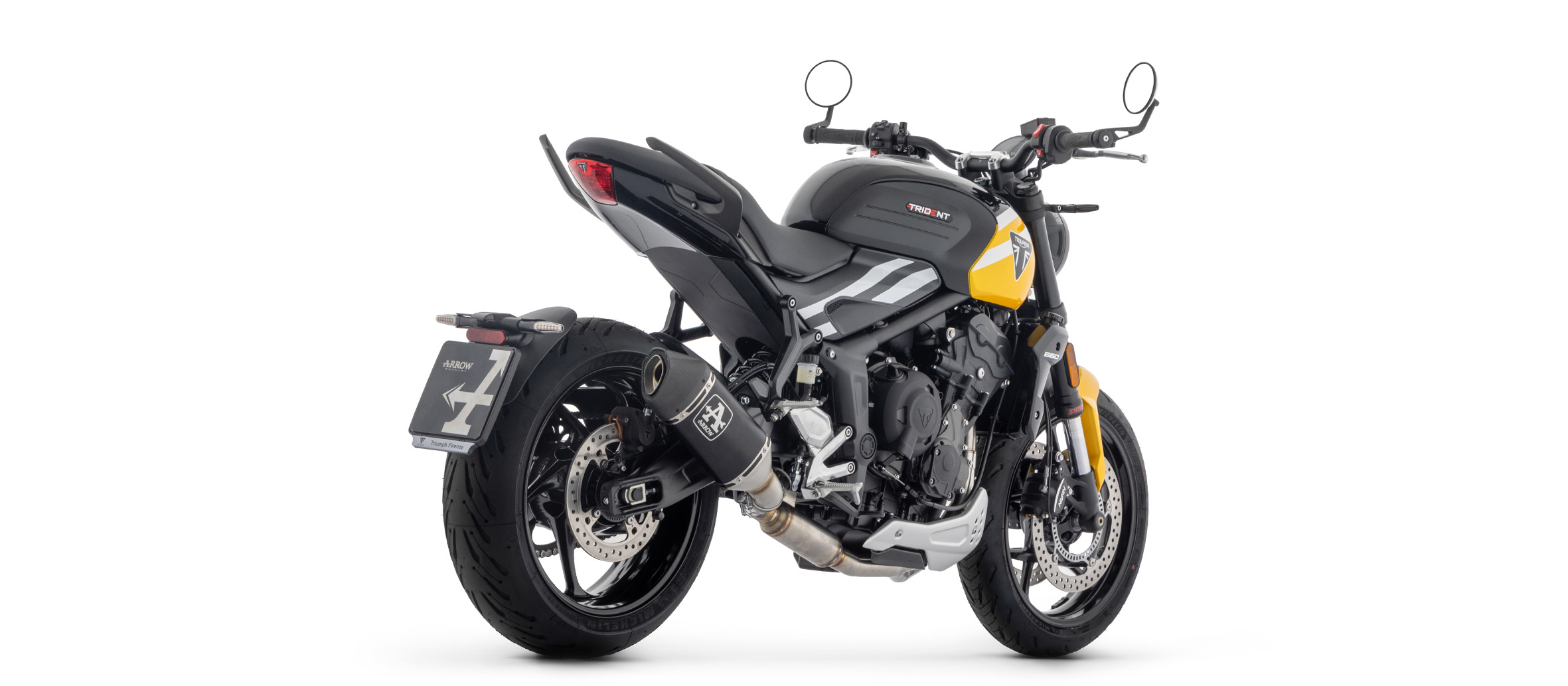 ARROW Full System with VELOCE Black Silencer with Carbon End Cap for Triumph Trident 660, 2025-