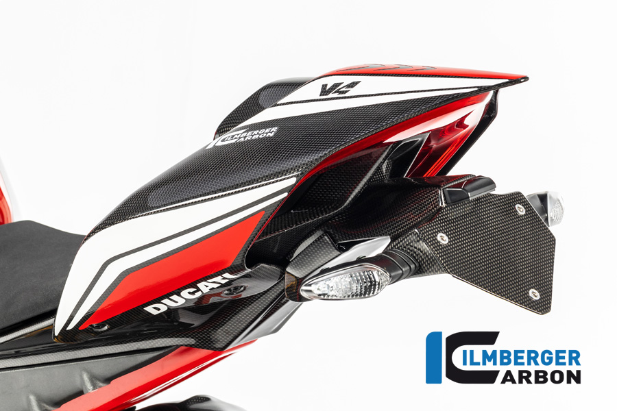Ilmberger Carbon Gloss Short License Plate Holder for Ducati Panigale V4 / V4S / V2 and Streetfighter V4 / V2