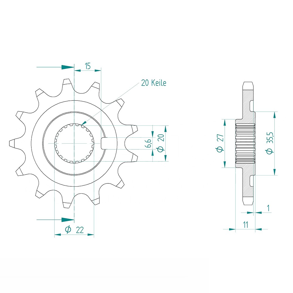 Sprocket, 13 teeth, 520 pitch