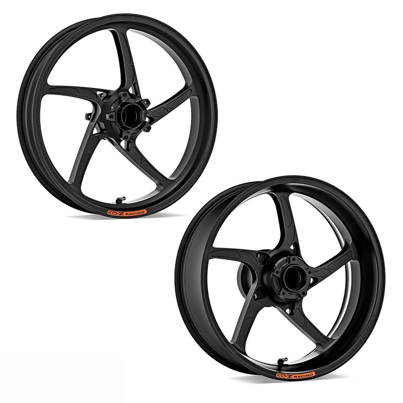 OZ Piega Aluminium Wheel Set in Matt Black for Suzuki GSX1300R Hayabusa (ABS only), WVCK, 2013-2018