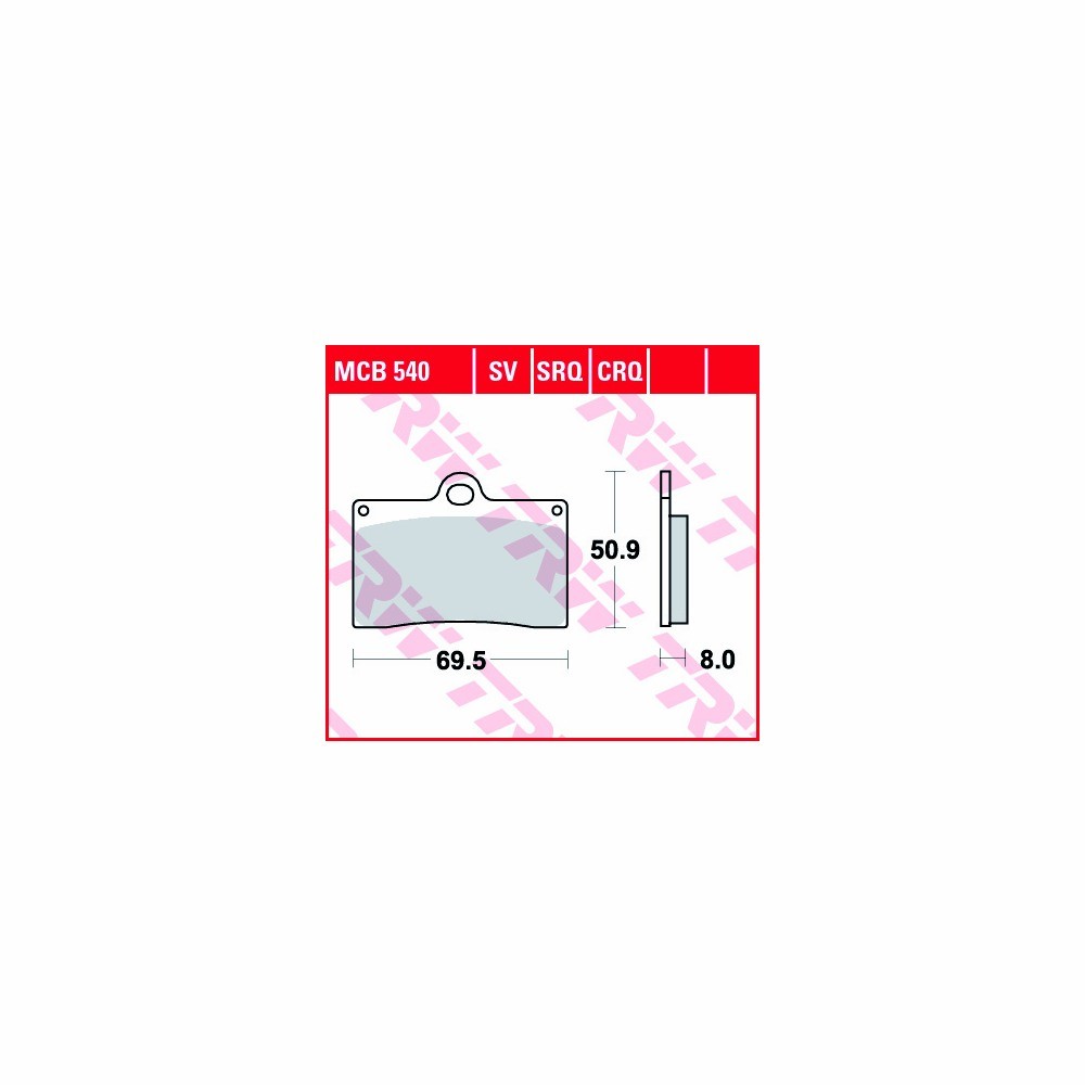 TRW Brake Pad Set Sinter Street MCB540SV