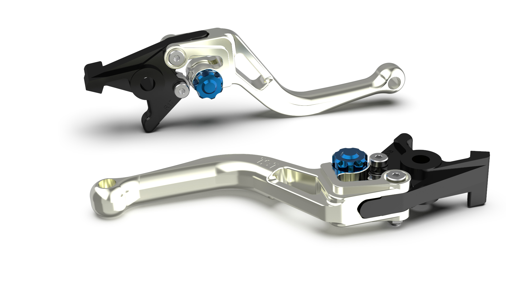 LSL BOW R82 Brake Lever, short, silver/blue