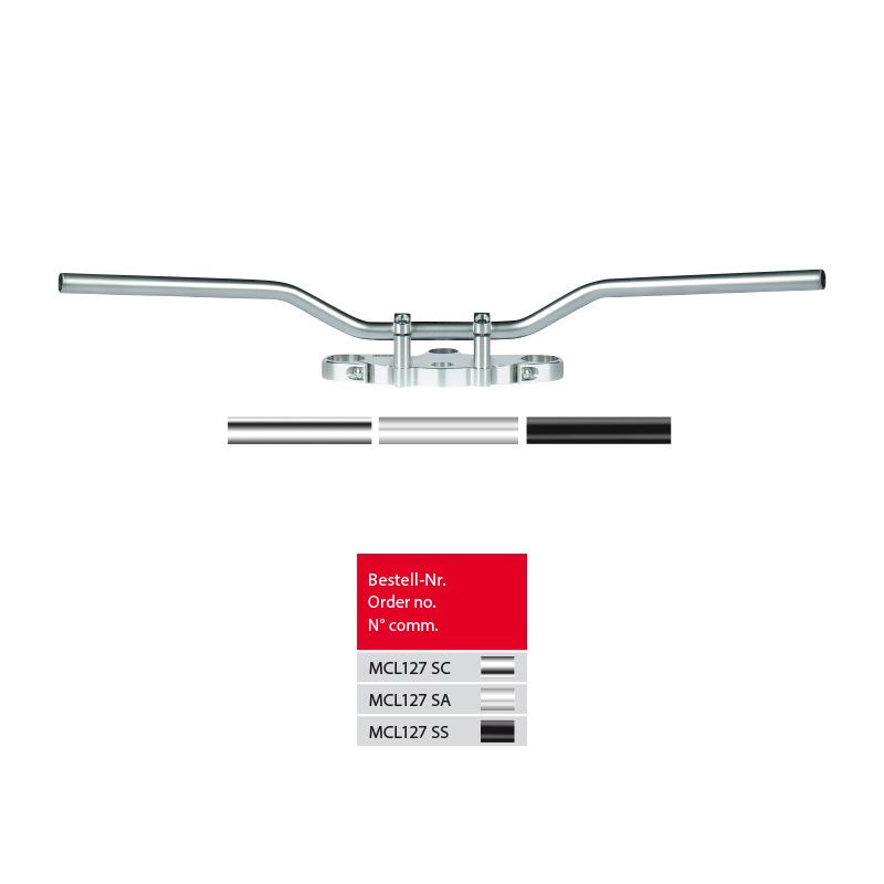 TRW Steel Handlebar Superbike Elegance MCL127SS in black