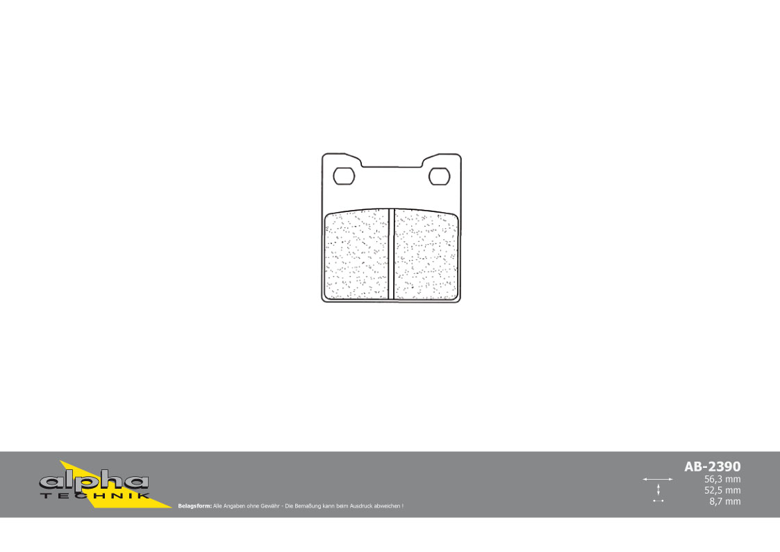 alpha Technik brake pad street with ABE