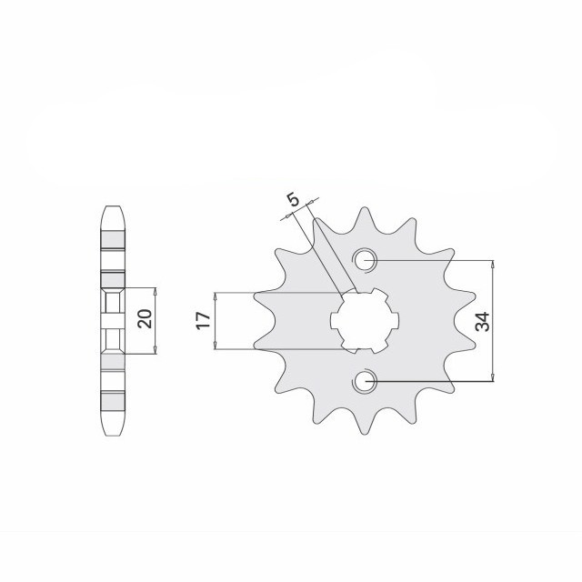 Sprocket, 14 Teeth, Pitch 428
