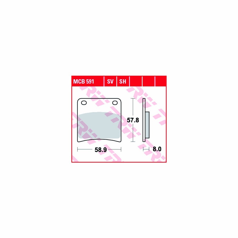 TRW Brake Pad Set Sinter Street MCB591SV fronte