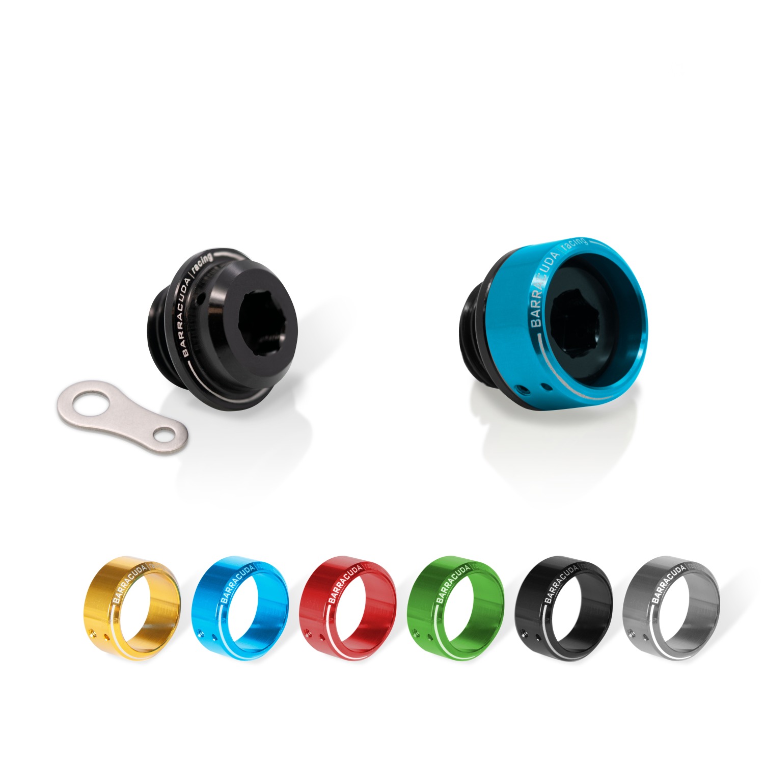 Silver anodised insert for Ø 28 mm oil filler cap, compatible with BC-HN102, BC-YN102 and BC-SN102