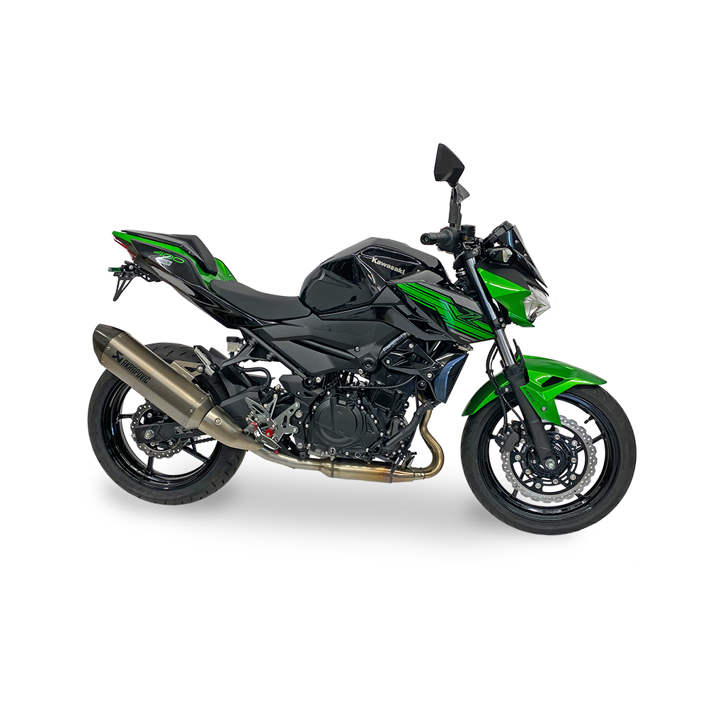>TRACK< footrest assembly, black, Kawasaki Ninja 400 from 2018 / Z400 from 2019 ABE