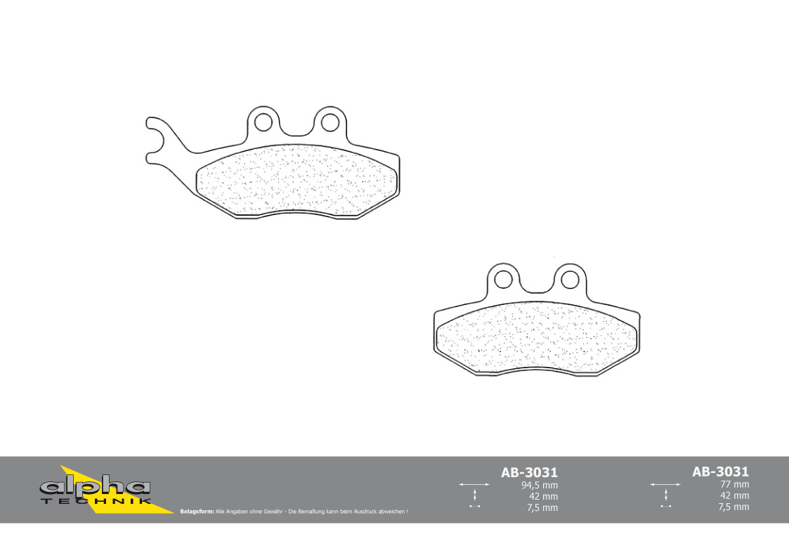 alpha Technik brake pad Scooter with ABE