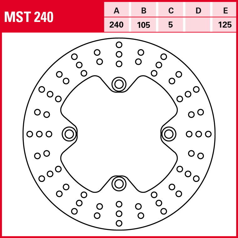 TRW brake disc Allround rigid MST240