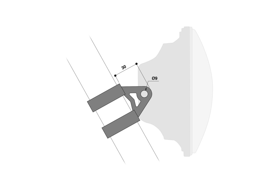 Barracuda HEADLIGHT BRACKET KIT for head light mounting on fork with diameter 52 - 53 mm