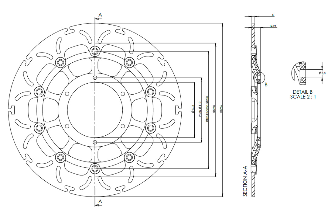 alpha Technik floating brake disc ABD33