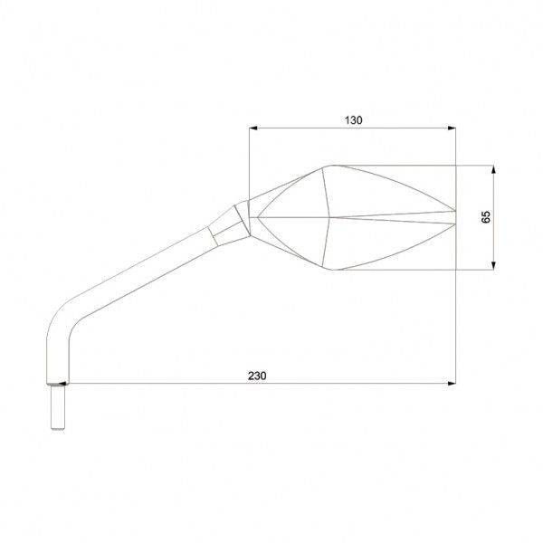 Barracuda Universal Street Mirror, Black