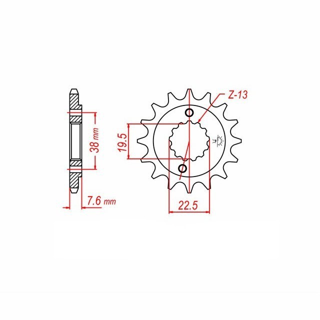 Sprocket, 15 Teeth, Pitch 520