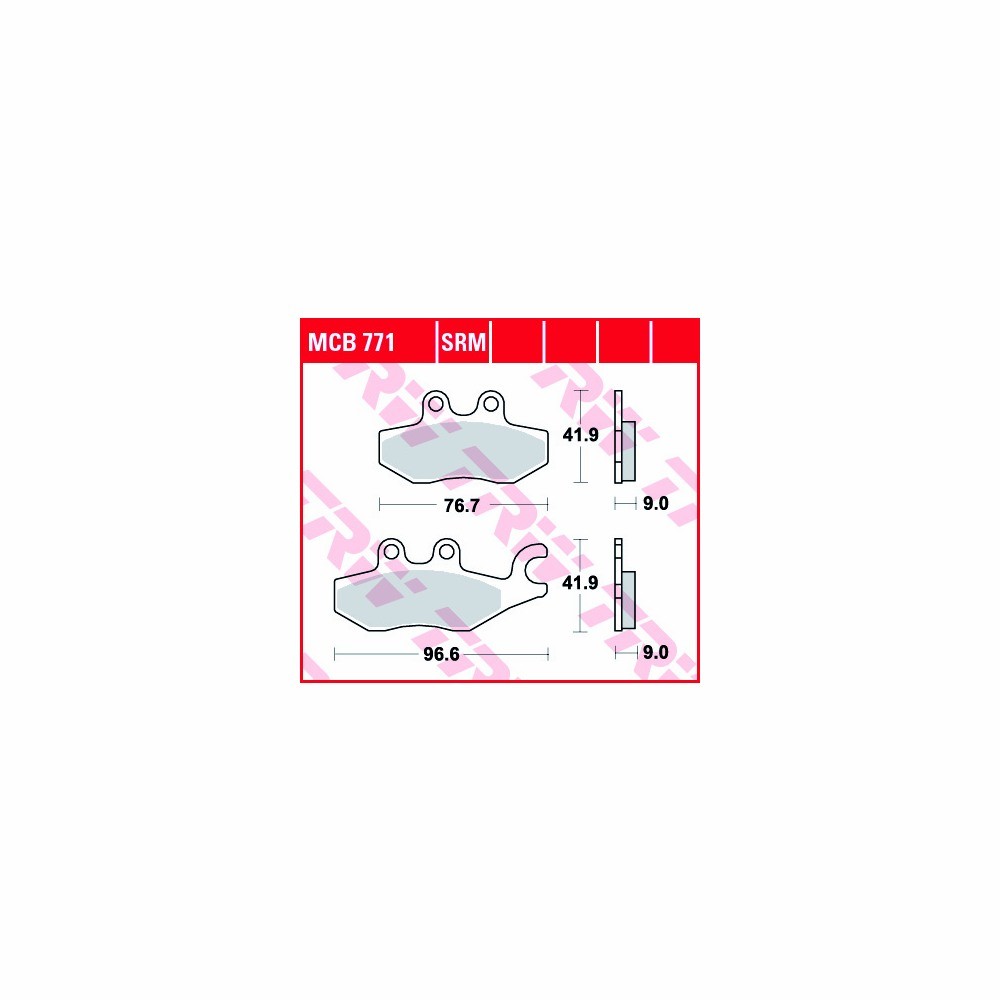 TRW Brake Pad Set Sinter Scooter MCB771SRM Rear