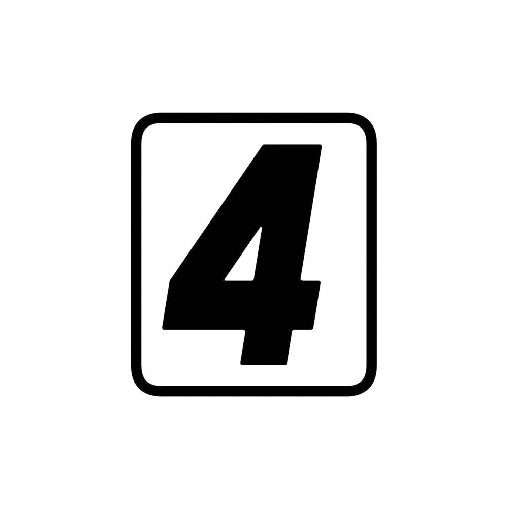 Barracuda Racing Number Sticker "4"