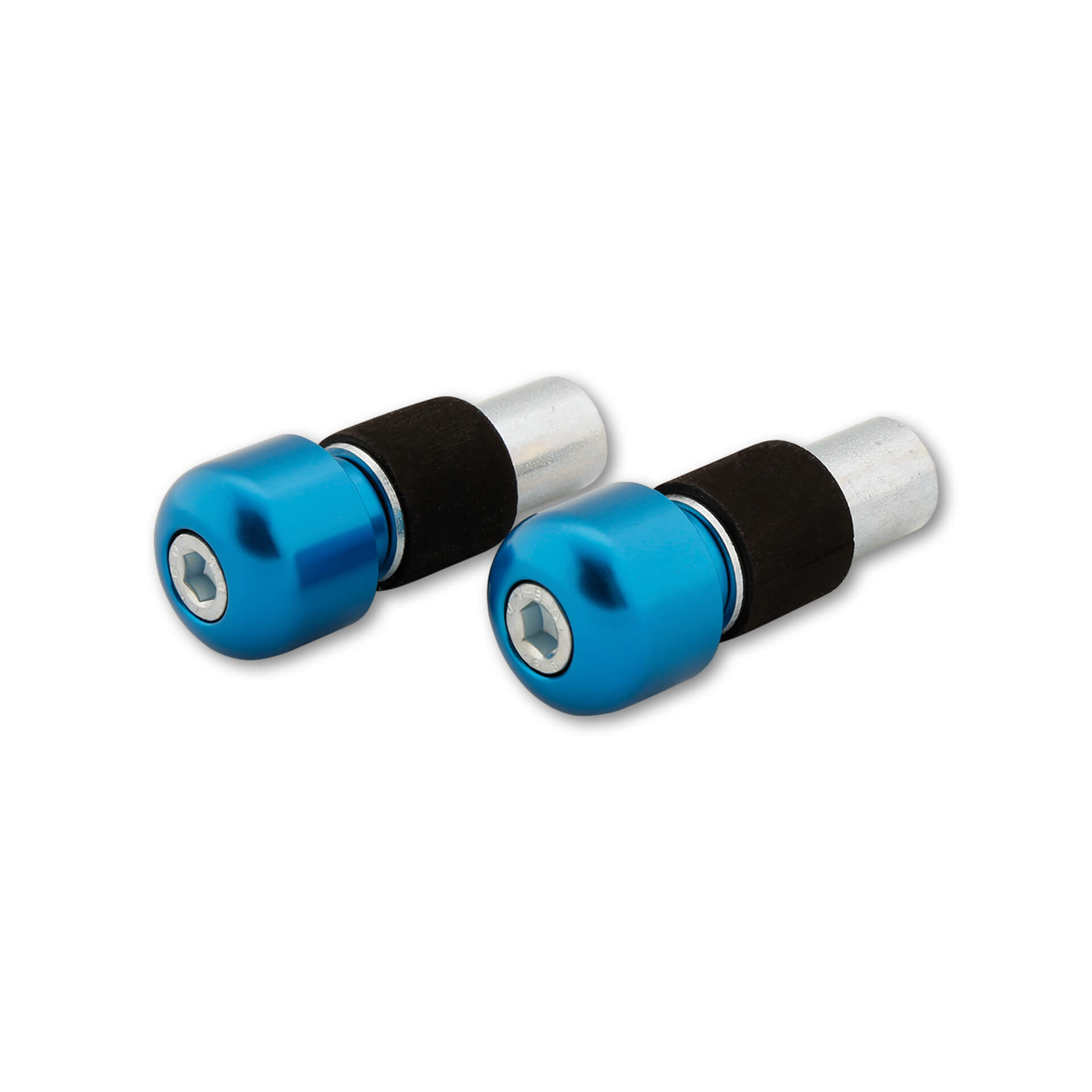 LSL cylindrical small handlebar bar ends, for 18 mm inner diameter, for steel handlebars, blue