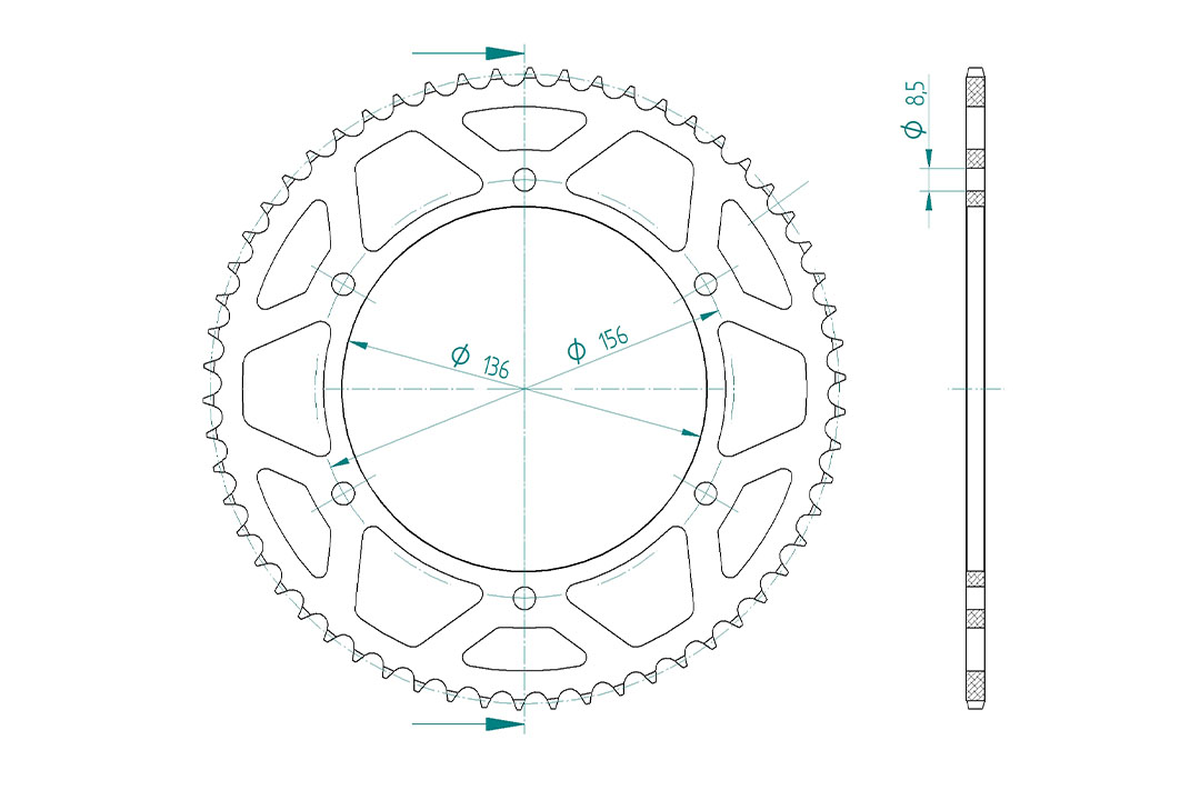 ENUMA chain kit 428 HO for Fantic XMF 125, from model year 2021 onwards