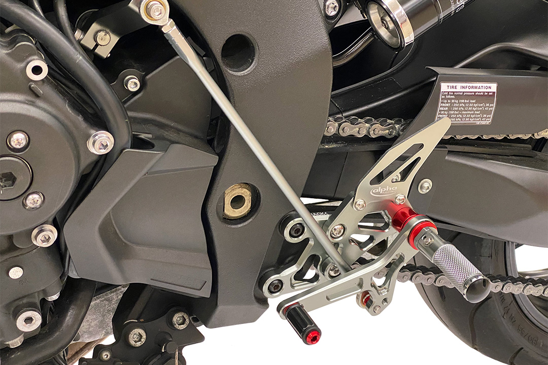 >TRACK< Rearset System, titanium coloured, Yamaha FZ1 (Fazer) 2006-2015 / FZ8 (Fazer) 2010-2013 ABE