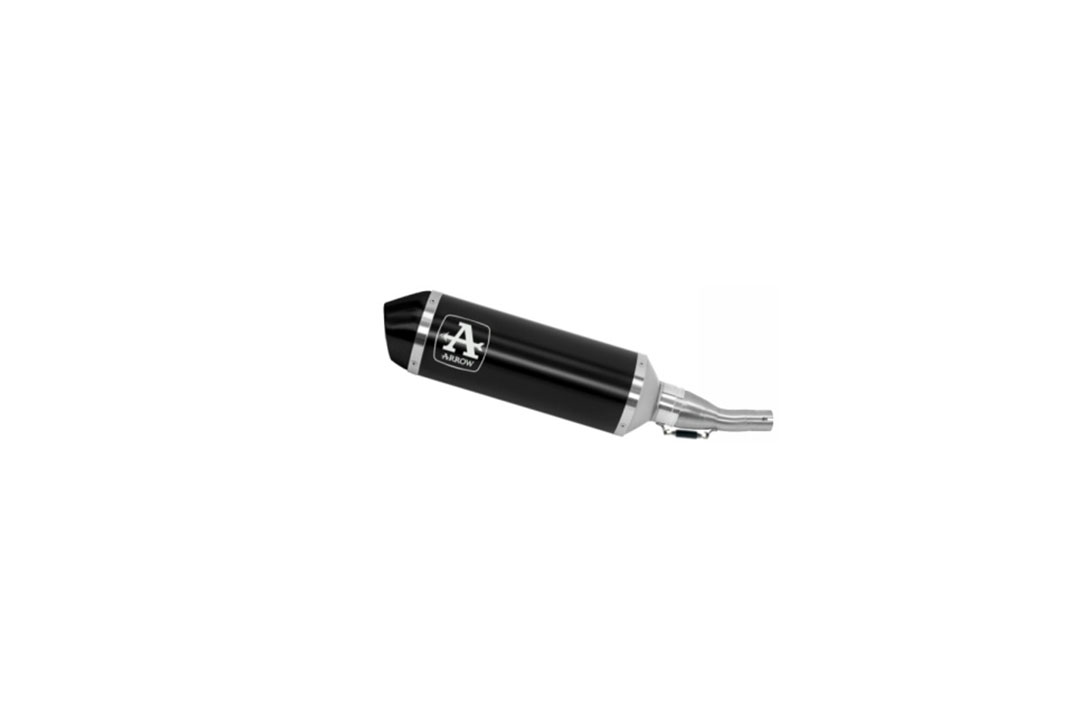 ARROW DARK URBAN Exhaust for Yamaha X-Max 300 and Tricity 300 from model year 2021-, Stainless Steel End Cap