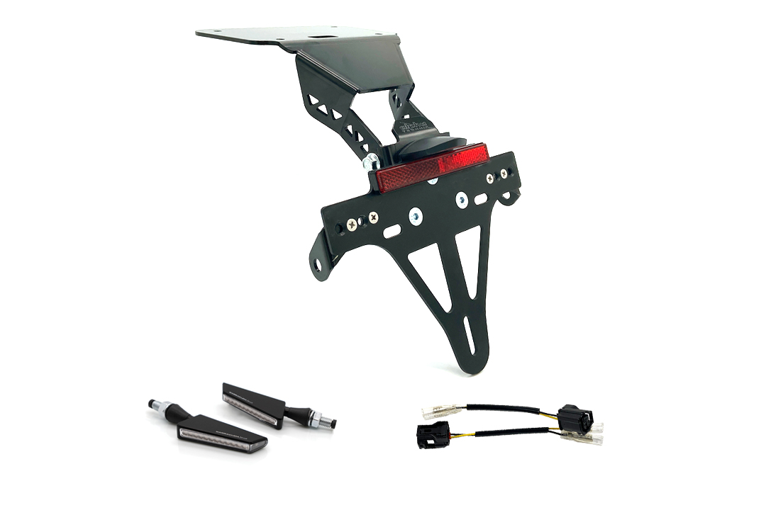 alpha Technik License Plate Holder-flasher light, turn signal-Kit SQ-LED Sequential Indicator for YZF-R3 / MT03 Model Year 2020- (Rear)