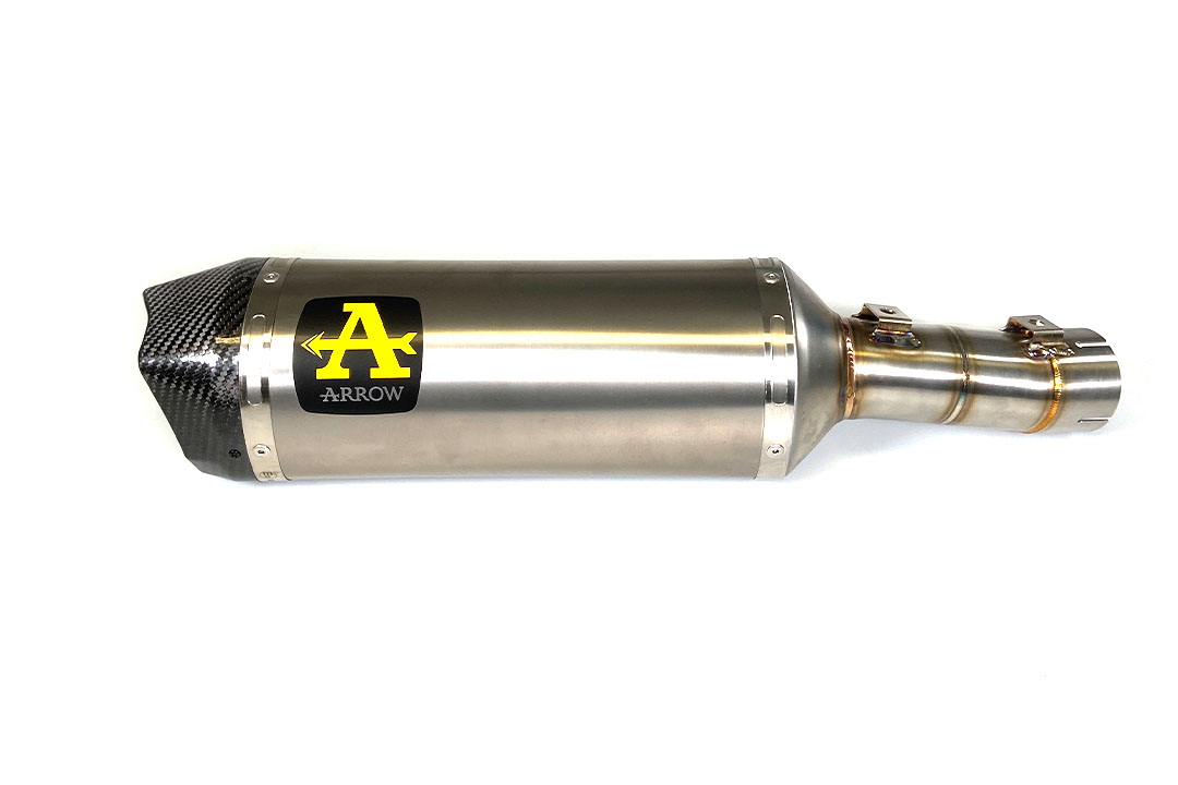 ARROW RACE-TECH Exhaust Silencer in Titanium with Carbon End Cap for BMW S1000RR Model Year 2019-2022