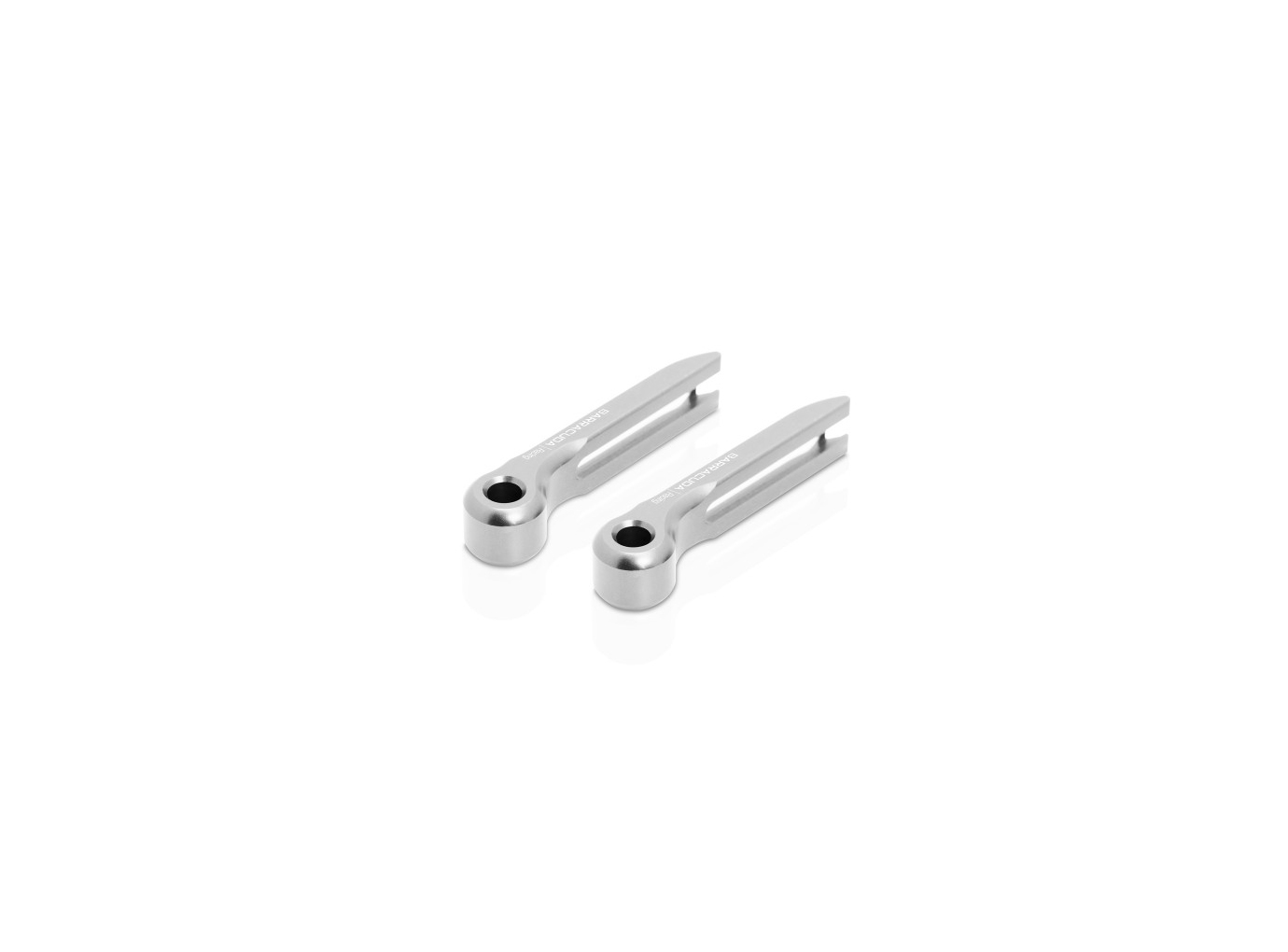 Barracuda aluminium lever end pieces, silver anodised (pair), suitable for Barracuda brake and clutch lever