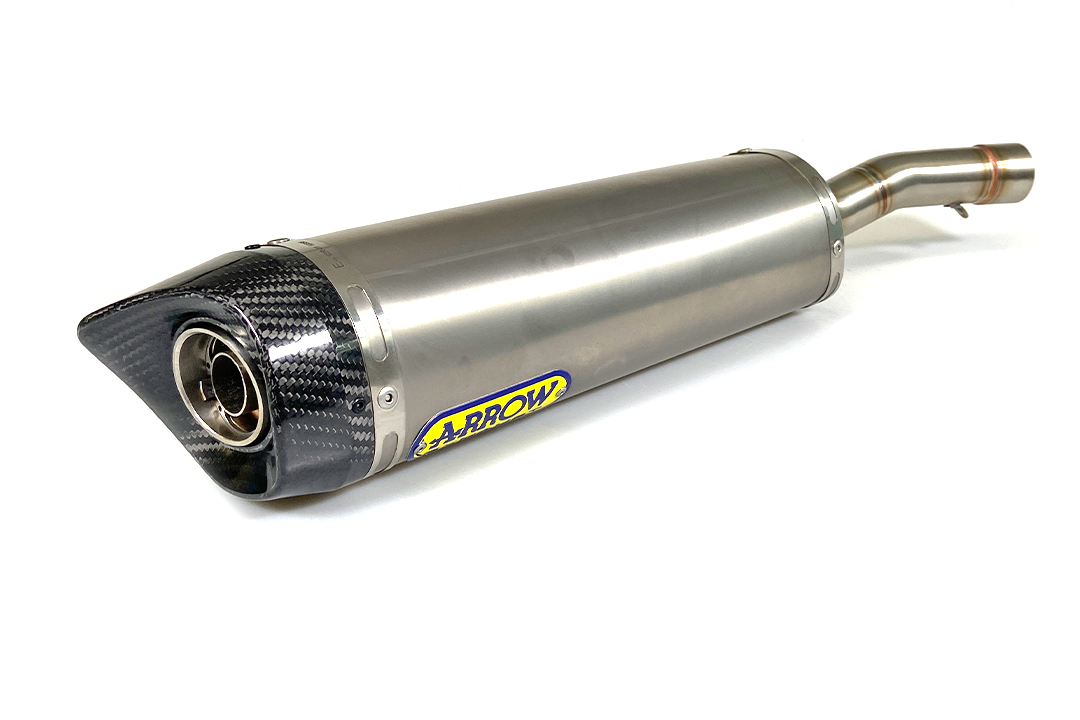 ARROW THUNDER Titanium Exhaust with Carbon End Cap for Yamaha YZF-R125 2019- MT125 2019-