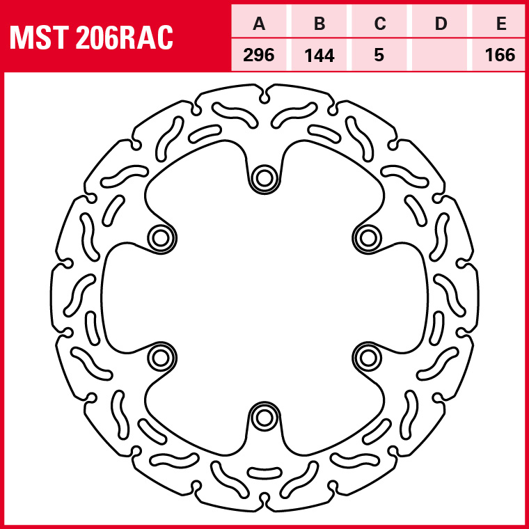 TRW brake disc Sportive rigid MST206RAC