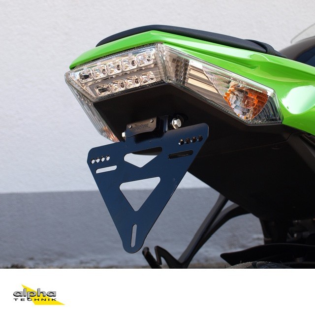 alpha Technik Number Plate Holder for Kawasaki ZX10R; Type ZXT00J; Model Year 2011-2015