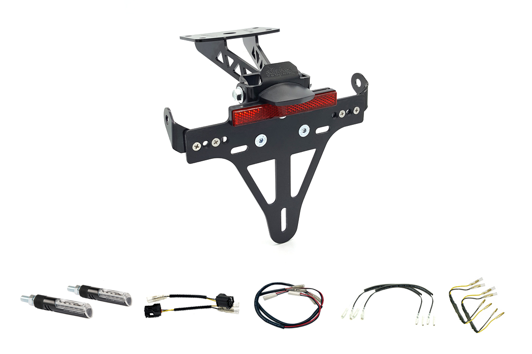 alpha Technik Number Plate Holder-flasher light, turn signal Kit IDEA for Yamaha MT-07 RM33 / RM34 from Model Year 2021 (Rear)