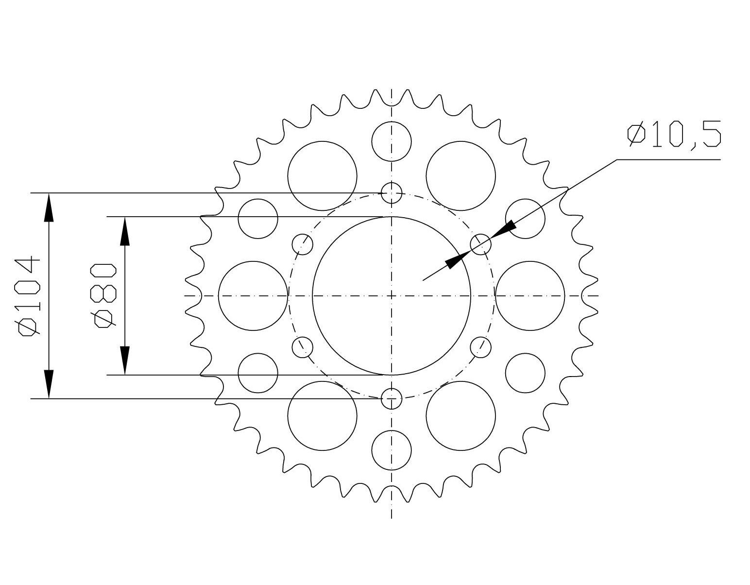 rear sprocket Aluminium, KAWASAKI Z-39