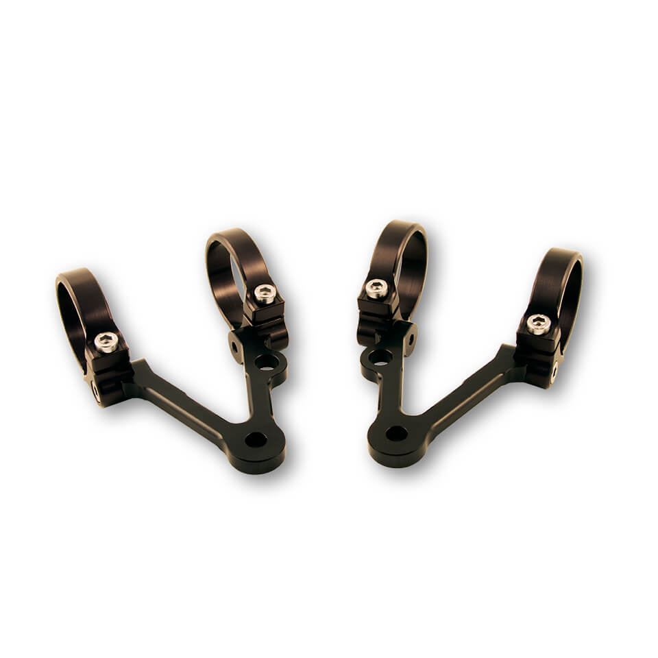 LSL rotatable headlight bracket, extra short, Ø 43 mm with 40mm braces with flasher light, turn signal mount