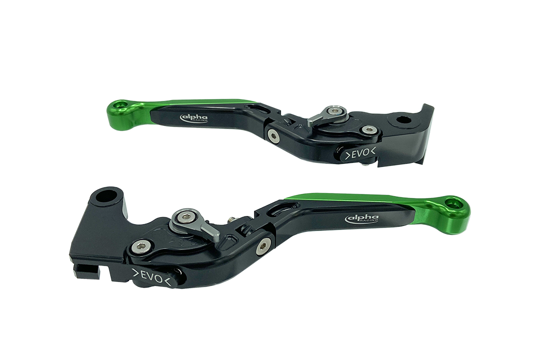 Colored front part for levers EVO by ALPHA RACING, aluminium green