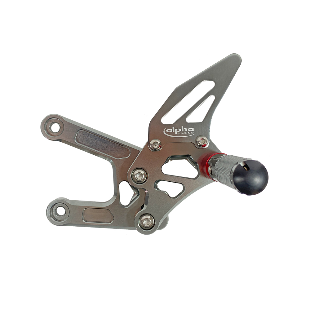 >TRACK< footrest System Titanium-Coloured Yamaha YZF-R6 RJ11, RJ15, RJ27 2006- ABE