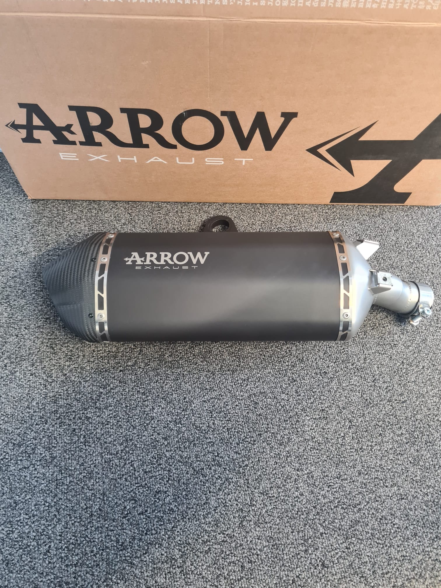 ARROW DARK SONORA Exhaust for Honda CRF1100L Africa Twin 2020-2022, Dark Titanium and Carbon End Cap